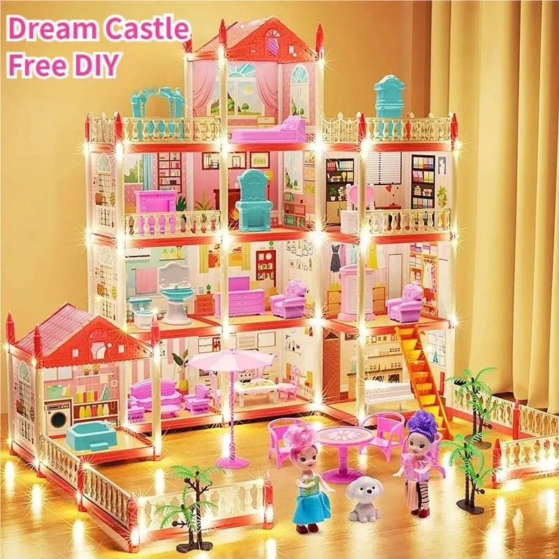 【LED】House Princess Castle Dream House 14 House Home Toy for Girls