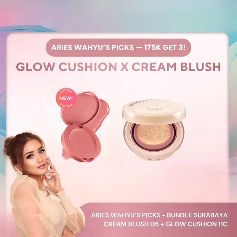 [ARIES WAHYU'S PICKS - SPECIAL BUNDLE SURABAYA] WARDAH 175K GET 3! Colorfit Perfect Glow Cushion + Colorfit Cream Blush FREE Colorfit Last All Day Makeup - Tahan Lama dengan Bedak 1