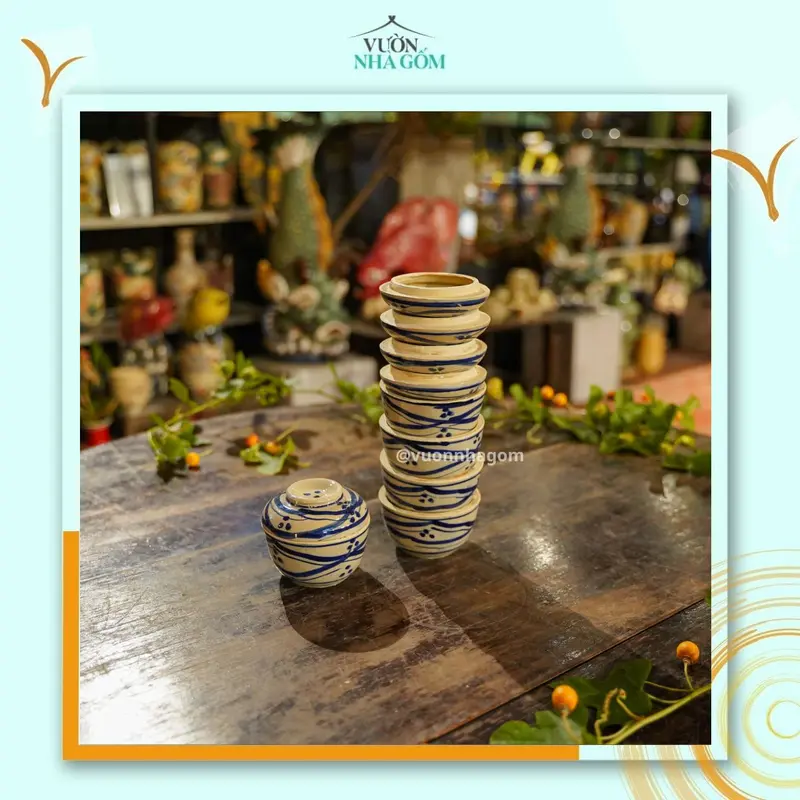 Bộ 5 thố đường kính 9cm thủ công, đựng gia vị size nhỏ 5