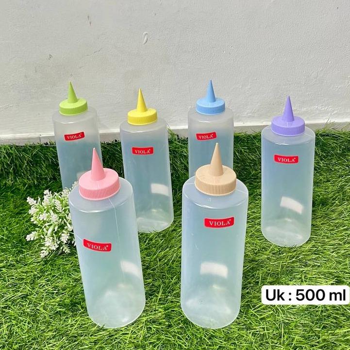 Viola Botol Kecap Saos Mayonnaise Bumbu Plastik 500ml Anti Tumpah Model ...