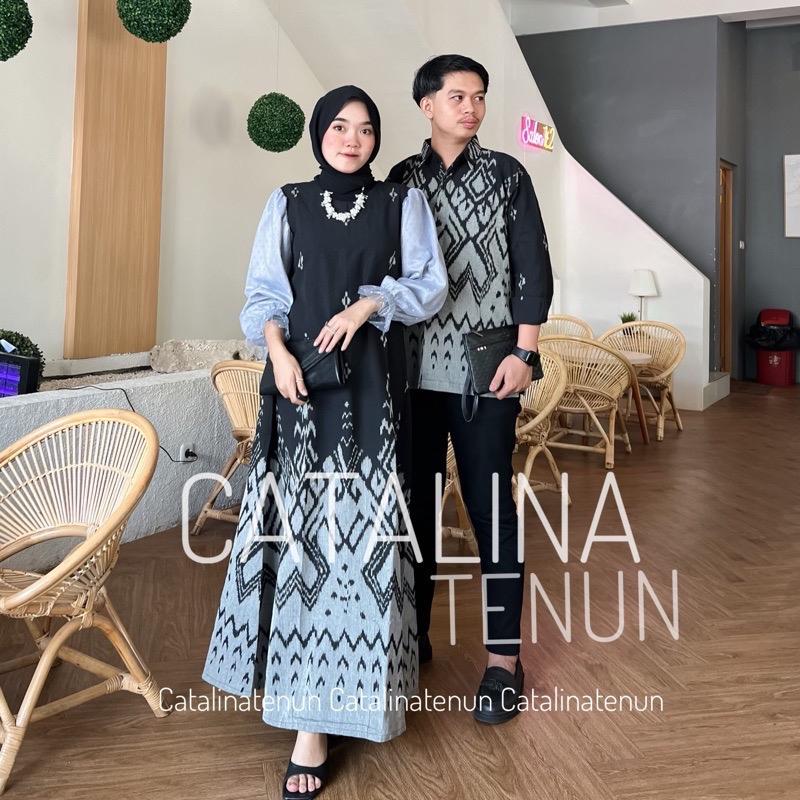 Product Introduction of BAJU TENUN COUPLE TENUN RUBY DRESS KEMEJA TENUN PRIA Pasangan BAJU KONDANGAN TENUN COUPLE CATALINATENUN Kombinasi Satin 12