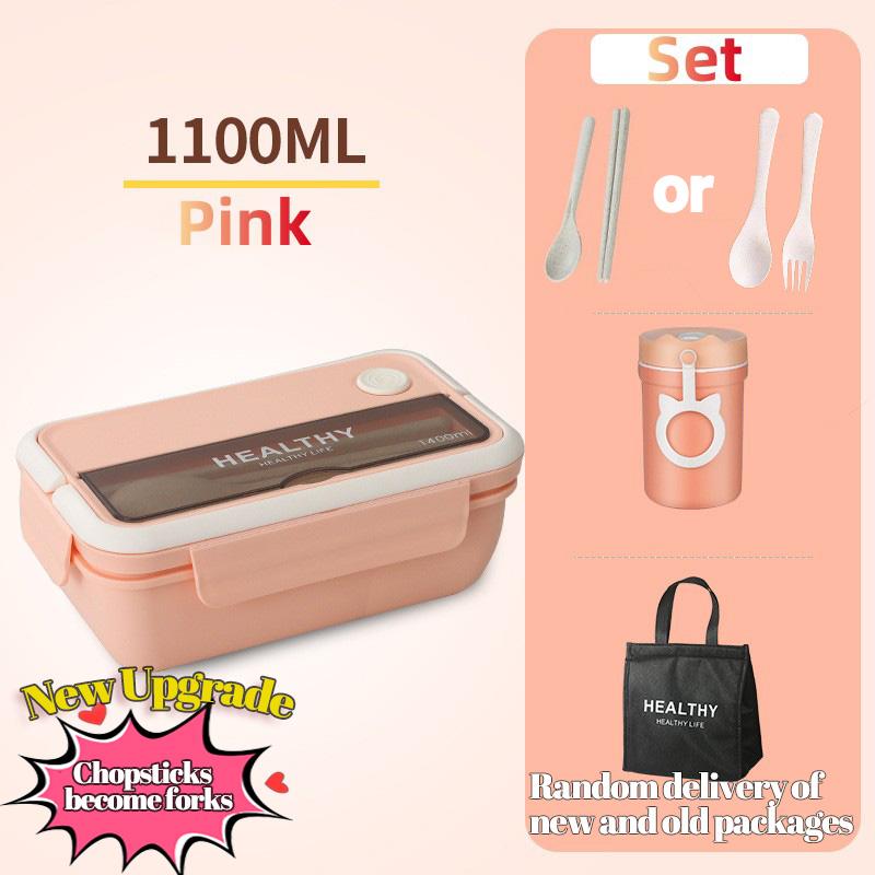 Product Introduction of （COD）Lunch Box Set With Lunch Bag Spoon Fork And Drink Cup For Microwavable Food Storage Container 17