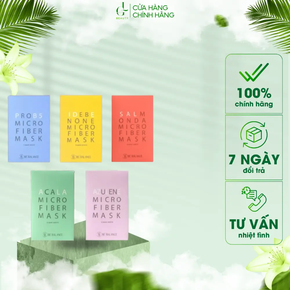 [GL Beauty] Combo 10 Miếng Mặt Nạ Vải Vi Sợi Be'Balance MICRO FIBER MASK 3in1 giúp Làm Đẹp Da