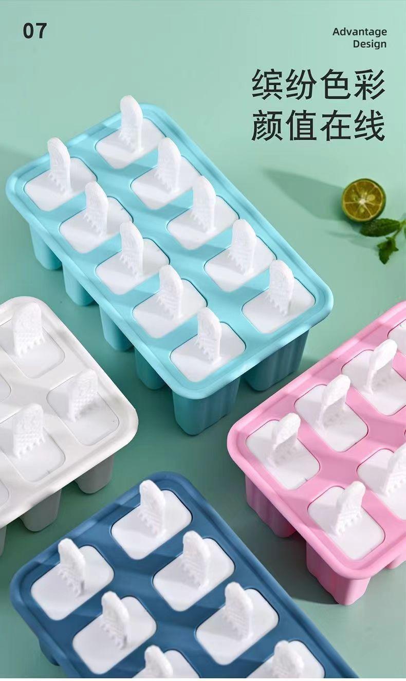 Product Introduction of Khuôn Kem Que, Mới cho năm 2024, Dụng cụ làm kem tại nhà, Có máy hút đá, Thích hợp cho kem và Sorbets, Làm bằng silicon cấp thực phẩm, Dụng cụ mài mòn, Tự làm 8