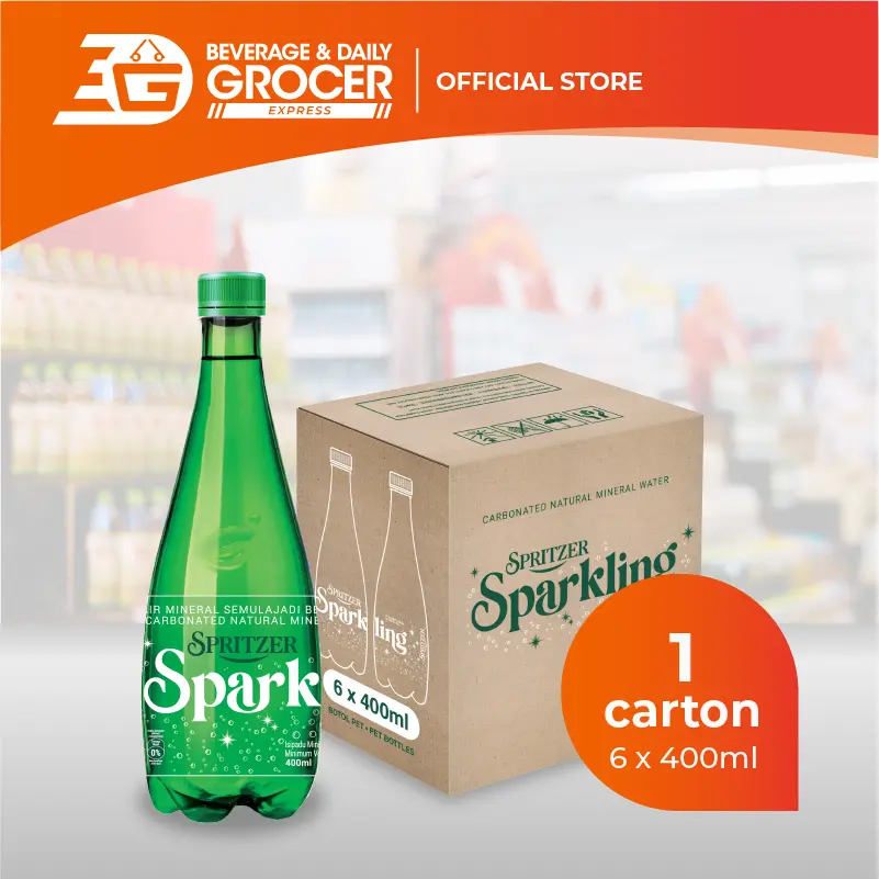 Spritzer Sparkling Natural Mineral Water 6 IN 1 ( 6 x 400ml ) 1 Carton