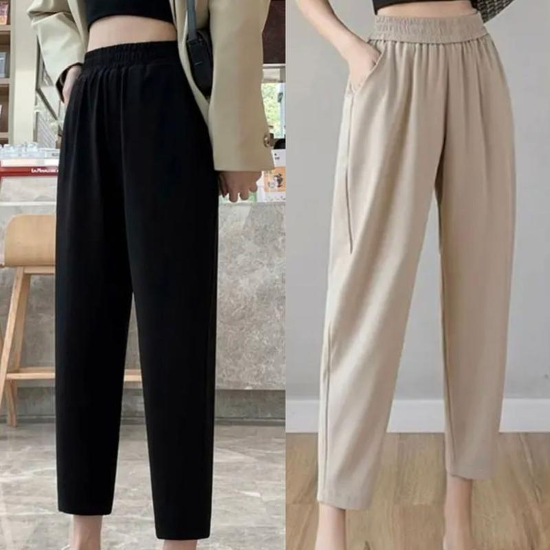 Quần Baggy Nữ Lưng Cao Bigsize 9 Tấc Cạp Chun Lưng Thun Gân Mịn Mát BG68 Baggy Nữ Cho 1m50 Đi Học Đi Chơi Đi Làm Hottrend 2023