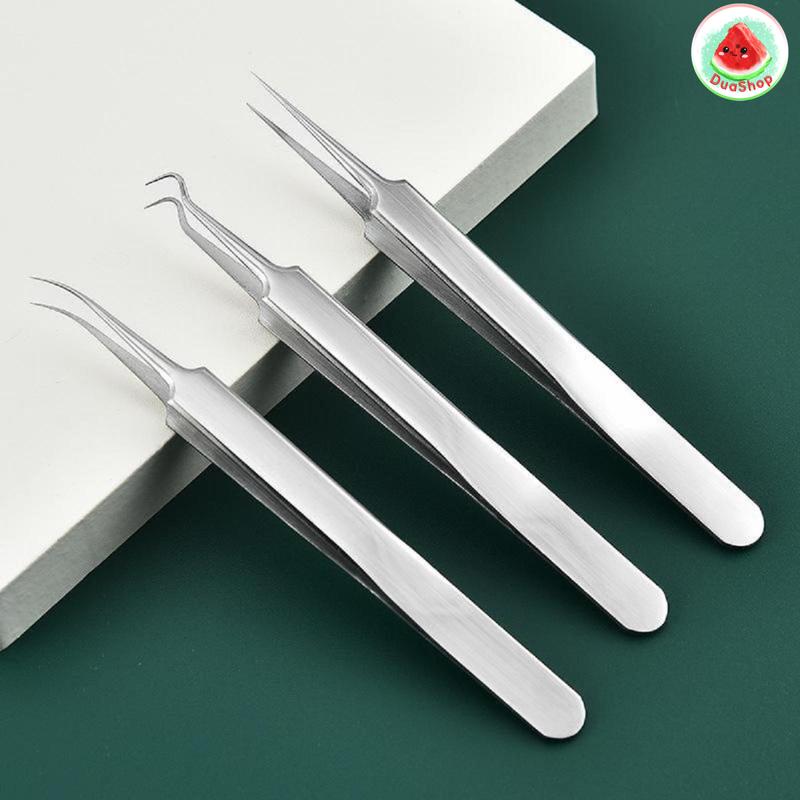 Nhíp Gắp Mụn Trứng Cá Thép Không Gỉ - Kích Thước 8,7 cm - Chất Liệu Thép Không Gỉ - Màu Ngẫu Nhiên