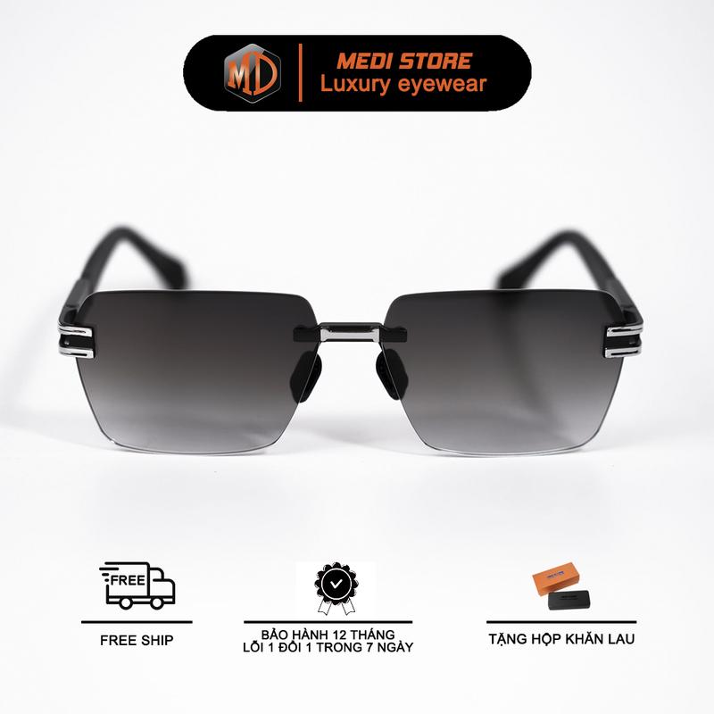  Kính Mắt Cao Cấp Medi Store S66 chống tia UV400 Tròng Kính Polycarbonate Gọng Mangan Crom 