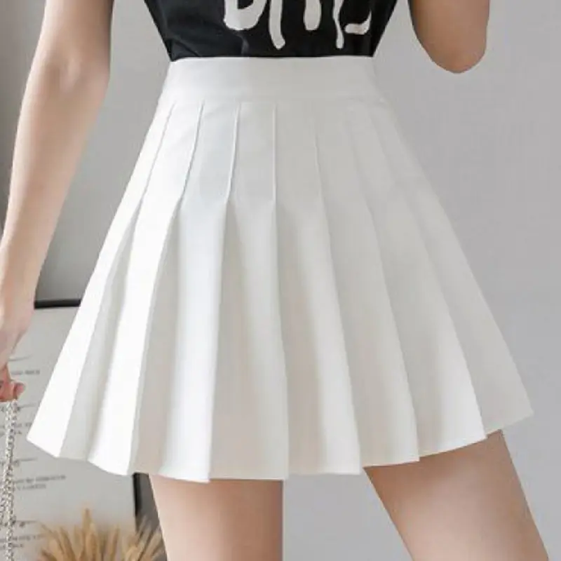 2024 Summer White Women Pleated Skirts High Waist Zipper Dancing Skirt  Sweet Girl Mini Skirts Black Student A Line Skirtselastanmusim panas multicolor sports & outdoor hatse l sports leggings Womenswear Bottom Check  Lingerie Comfort Minimalist