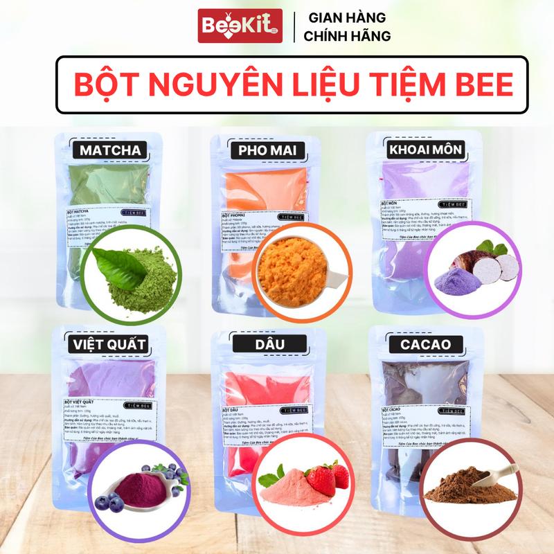 Bột dâu, việt quất, matcha, phô mai cam, socola, môn Tiệm Của Bee Beekit, bột nguyên liệu nấu trà sữa