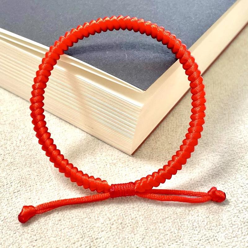 Vòng Tay Tài Lộc Thắt Nút Thủ Công Thiết Kế Knot Vajra Bện, Màu Đỏ, Với Hạt Và Khóa Hòa Bình, Vòng Tay Dây Bán Thành Phẩm Thích Hợp Cho Năm Sinh chiếc  vòng vòng  tay  chỉ lắc  tay  titan  nam 5