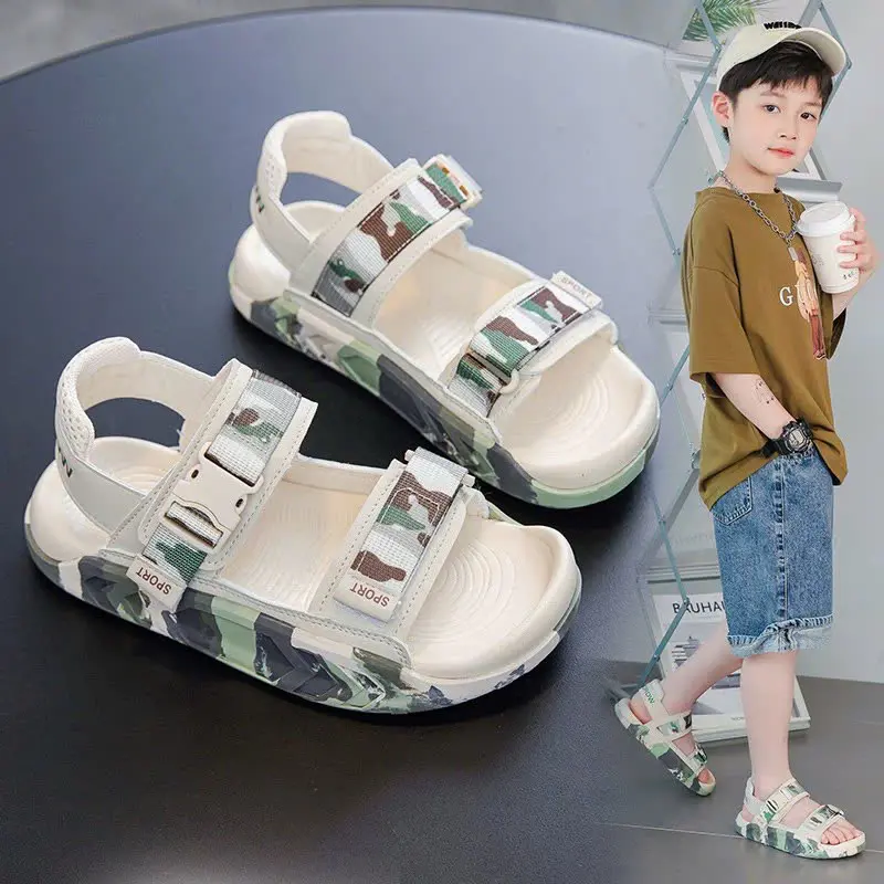 [FORM TO] Sandal Trẻ Em - Sandal Rằn Ri Quai Dán Chất Liệu Cao Su Mềm Êm Size cho bé từ 3 đến 12 tuổi Mã S57 1