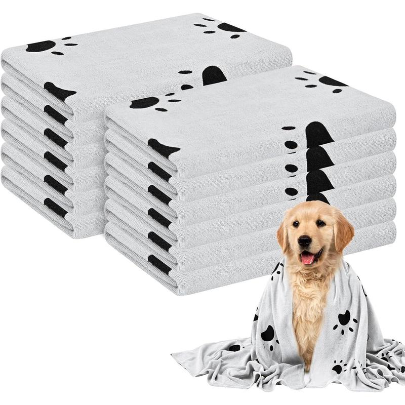 TikTok Shop 12 Pcs Dog Towels for Drying Dogs Pet Grooming Towels 55 x 28 Inch Dog Bath Towel Microfiber Quick Drying Absorbent Pet Bathing Supplies for Small Medium Large Dog Cat Shower Grey