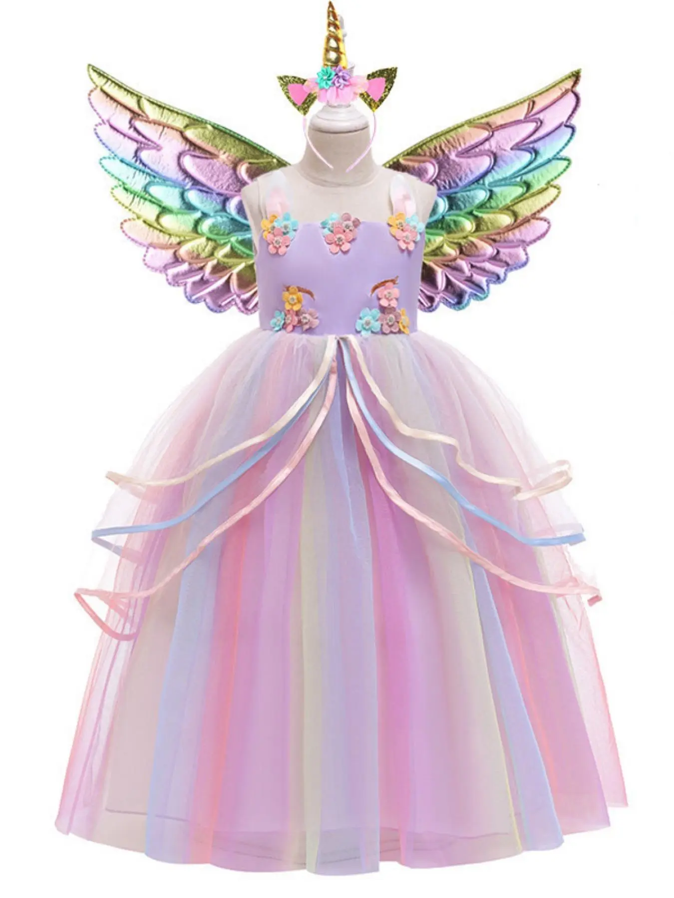Girl's Tutu Princess Dress, Cute Mesh Tulle Princess Dress, Children Dress for All Seasons, Costume