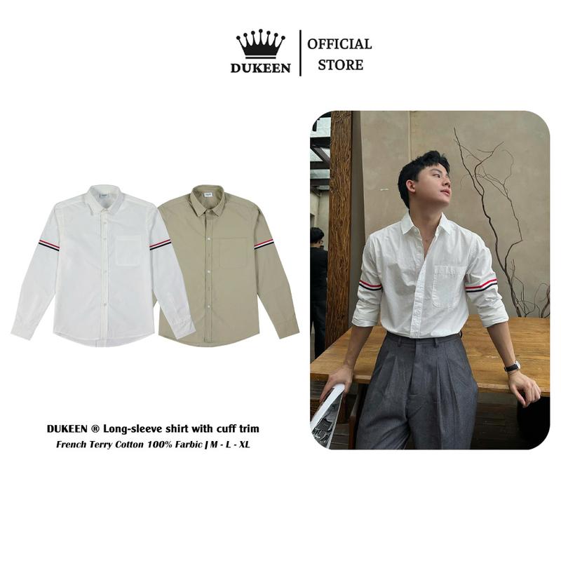 Áo Sơ Mi Dài Tay Nam Nữ Local Brand Dukeen Chất Liệu Thô, Form Regular Viền Tay SM065 Menwears  Shirt