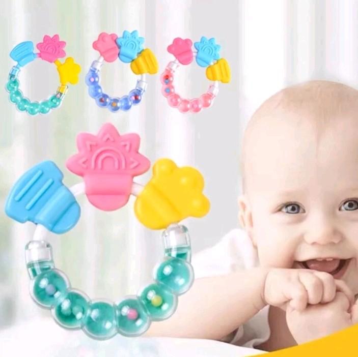 Mainan Rattle Genggam Bayi/Gigitan Bayi Kerincing 0