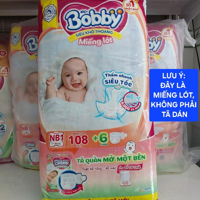 ĐÂY LÀ MIẾNG LÓT KHÔNG PHẢI TÃ DÁN MIẾNG LÓT SƠ SINH BOBBY NB1_108+6 MỚI Bỉm Cho Bé DƯỚI 5KG