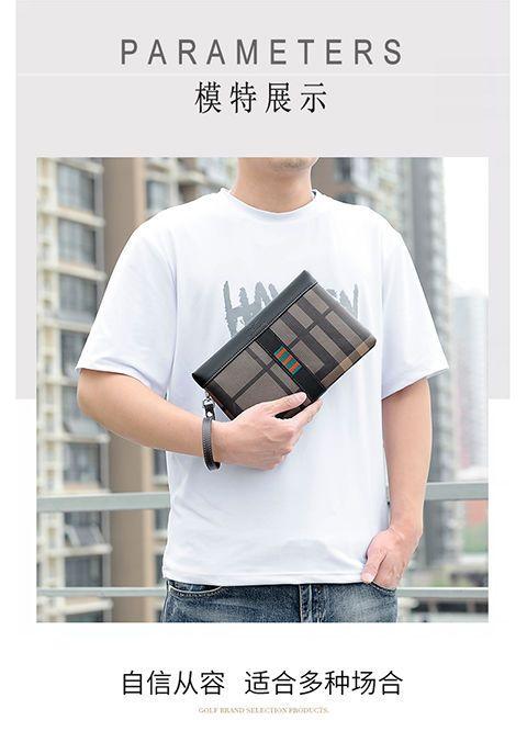 Product Introduction of 2023 New Men's Clutch Business Outing Authentic Leather Tactile Feel Lightweight and Large Capacity Envelope Clutch Male Wallets 9
