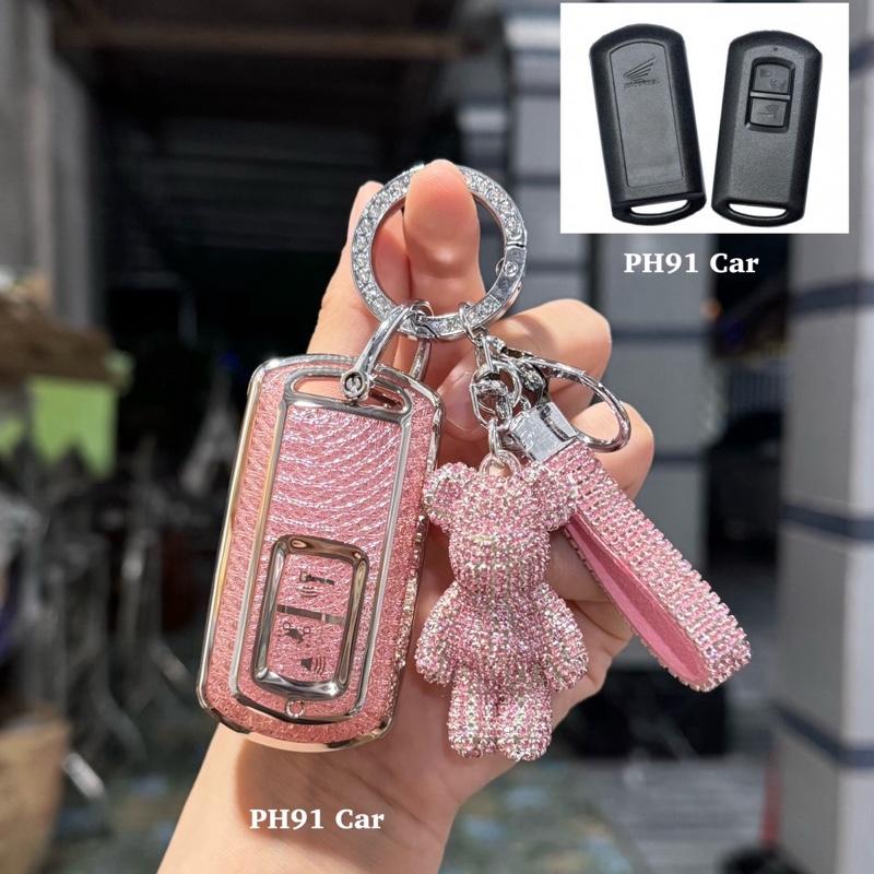 ( Khóa Lớn 2 Nút) Ốp Khoá Vân Pha Lê Smartkey HONĐA Vision 18-20 AB  Lead Vario 150 Móc Khóa op chiakhoasmartkey chiakho at bocchi a khoa vỏ bọc 125 chìa
