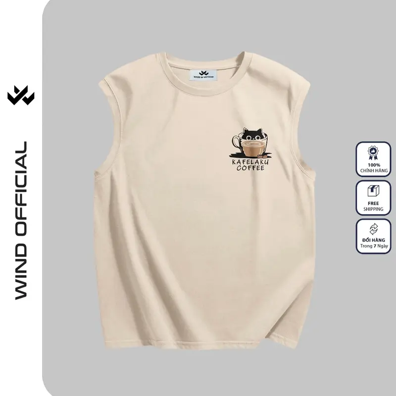 Áo ba lỗ unisex WIND form rộng sát nách KAFELAKU tanktop thời trang nam nữ oversize 1