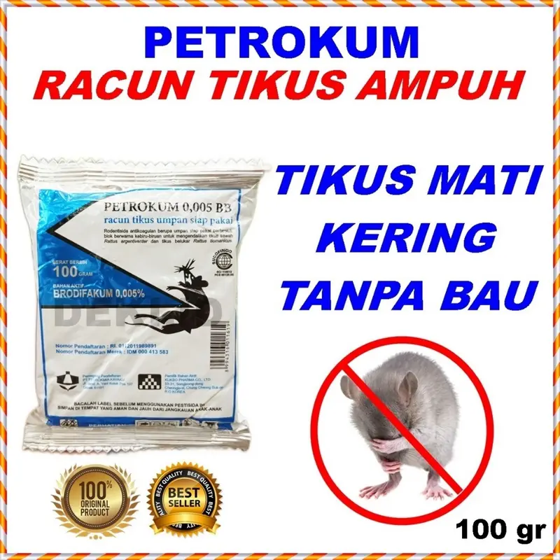 Petrokum Racun Tikus Mati Kering Tanpa Bau Tidak Berbau 0