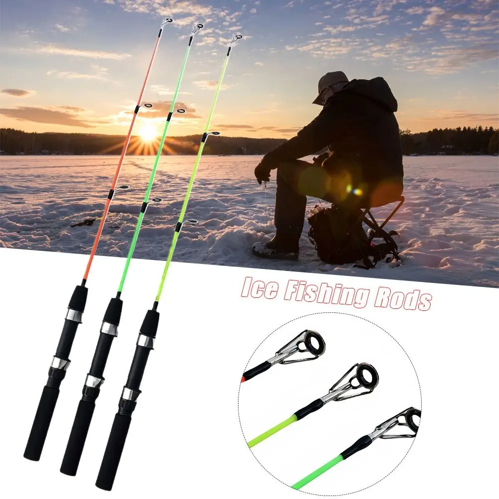 2023 Retractable Ice Fishing Rods Winter Carbon Ice Fishing Pen Pole Portable Spinning Ice Fishing Rod Winter