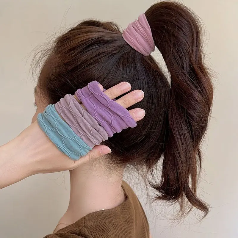 Dây Buộc Tóc, Độ Đàn Hồi Cao, Liền Mạch, Thiết Kế Lớn/Phục Hồi, Thích Hợp Cho Tóc Đuôi Ngựa Cao, Bền, Dây Buộc Tóc, Dành Cho Phụ Nữ 3