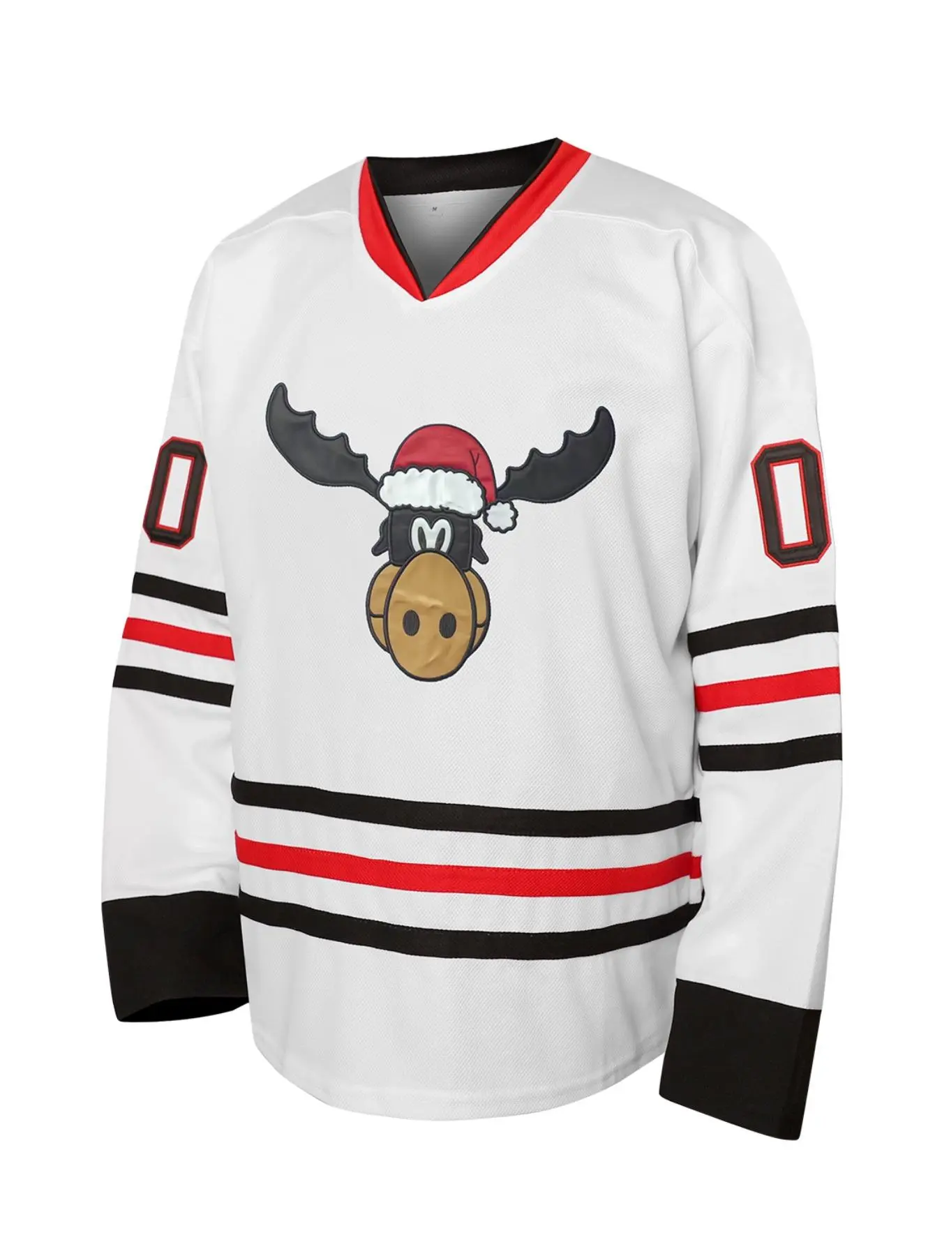 Men's Cartoon Reindeer & Letter Print Jersey, Casual Breathable Comfortable Long Sleeve Football Top, Football Jersey for All Seasons