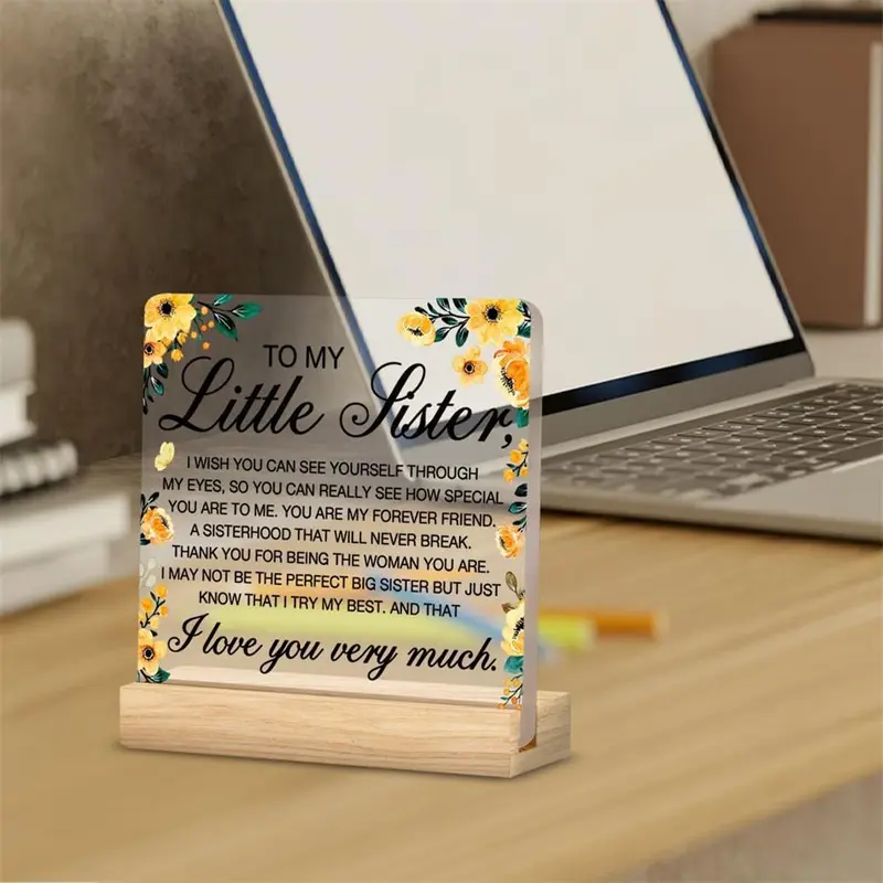 Little Sister Gift, Clear Desk Decorative Sign, Sister Gift, Gift for Sister, Home Decor, Desk Decor, Room Decor, Gift for Friend, Ornaments 5