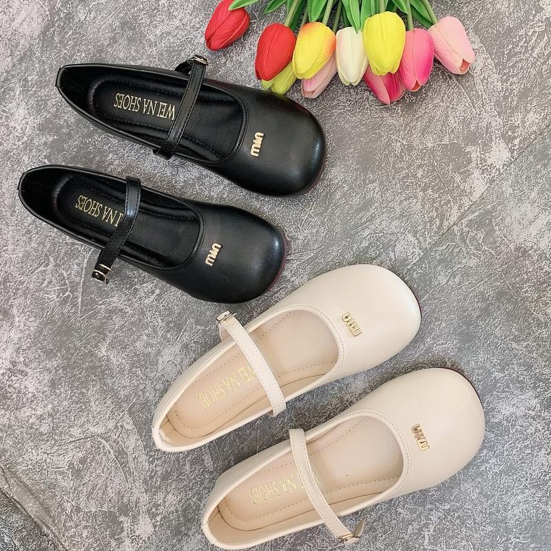 D22 - Giày Búp Bê Miu Mũi Tròn Đế Da Mềm Shoes Nữ Giày Bệt