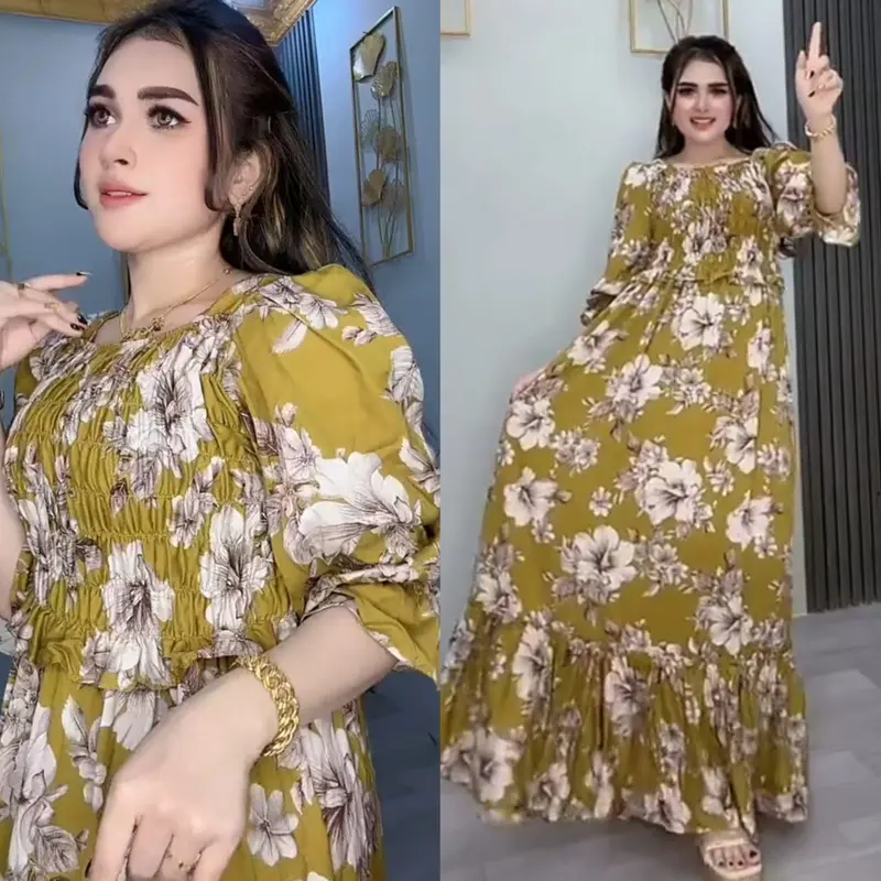 Gamis Wanita Widahliya Katun Rayon Glf Baju Casual 3