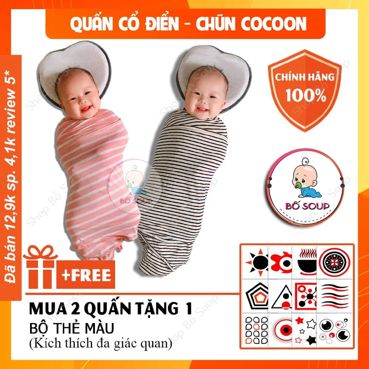 Quấn Chũn ,Nhộng Chũn Cocoon chính hãnġ, chũn quấn cho bé co dãn 4 chiều giúp bé ngủ sâu giấc không giật mình Shop Bố Soup