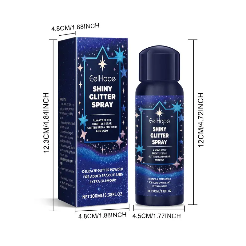 Glitter Spray, Long Lasting Body Glitter Spray, Body Makeup for Women & Girls, Cosmetic Product for Party, Festival, Daily Use 1