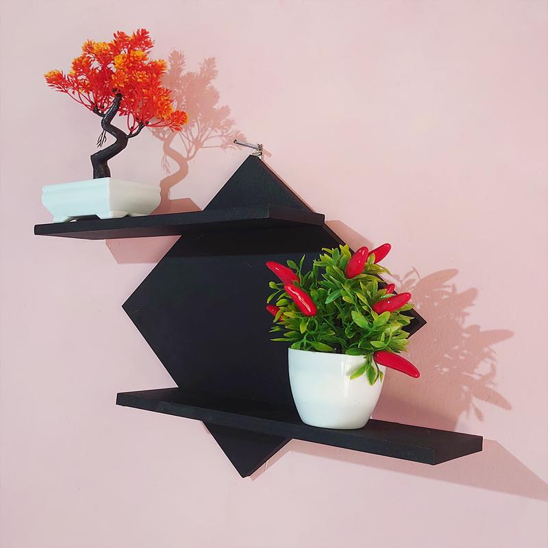 Hiasan Dinding, Rak Dinding Bunga Minimalis Model Diagonal 6