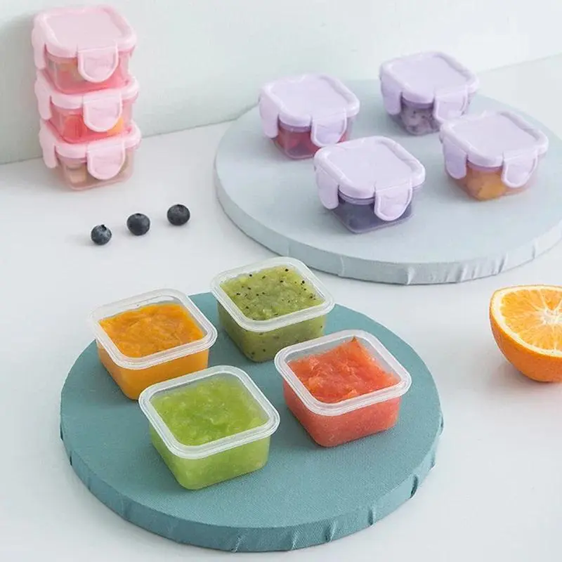 1Pc Mini Food-grade Thickened Sealed Fresh Box 60ml Portable Baby Food Storage Freezer Containers Jam Dispenser Box Lunch Box