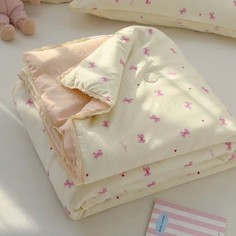 Chăn cotton đũi hè bạc hà có ren -chăn hè mềm mịn thoáng mát , chăn đũi cotton hè mẫu mới nhất kích thước 2m x 2m3 3