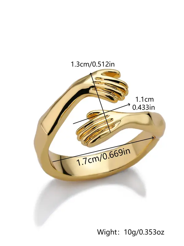Creative Hand Design Cuff Ring, Adjustable Rings, Fashion Accessories for Both Men & Women for Party, Daily Clothing Decor, Trendy All-match & Exquisite Jewelry for Birthday Gift 1