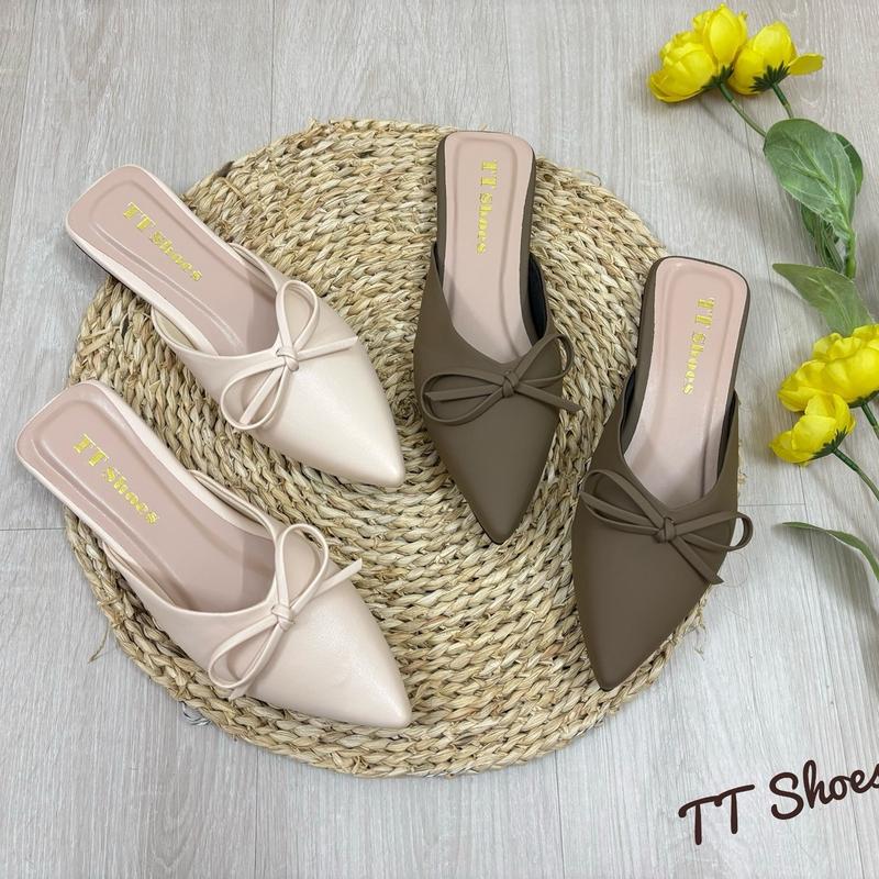 Giày sục xẹp da sáp nơ thắt mũi nhọn TT Shoes tinothắt 5