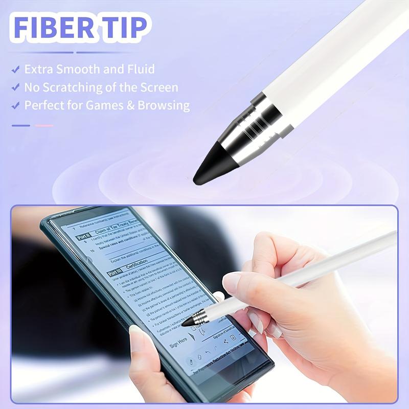 Product Introduction of 3-in-1 Stylus Pen for Touch Screen, High Precision and Sensitivity, Suitable for iPhone/iPad/Android Tablets, Compatible with All Touch Screens Black/White 2