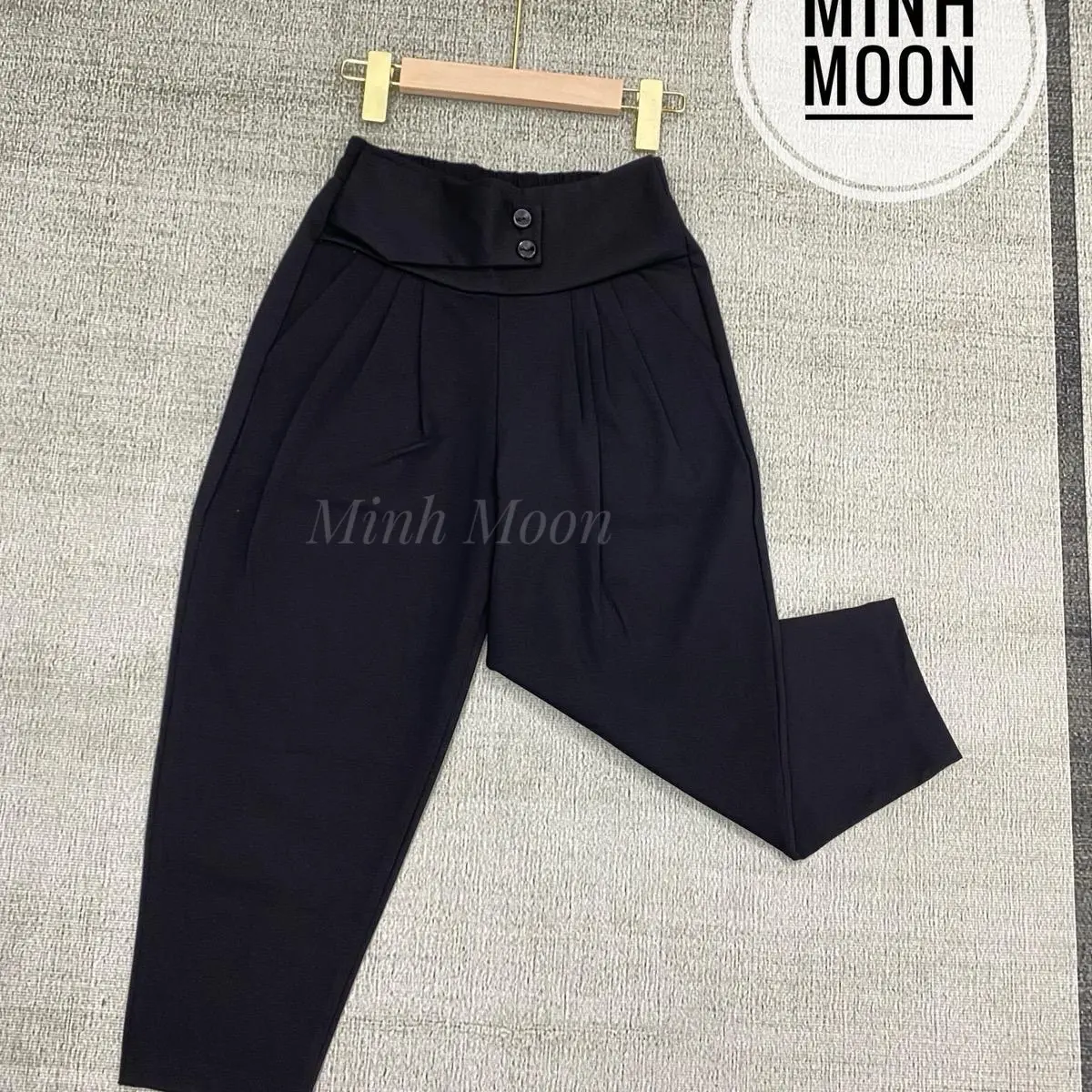 [New 40kg-82kg]Quần lỡ baggy xếp ly túi chéo,umi hàn co giãn bốn chiều,cạp cao lưng thun Nữ