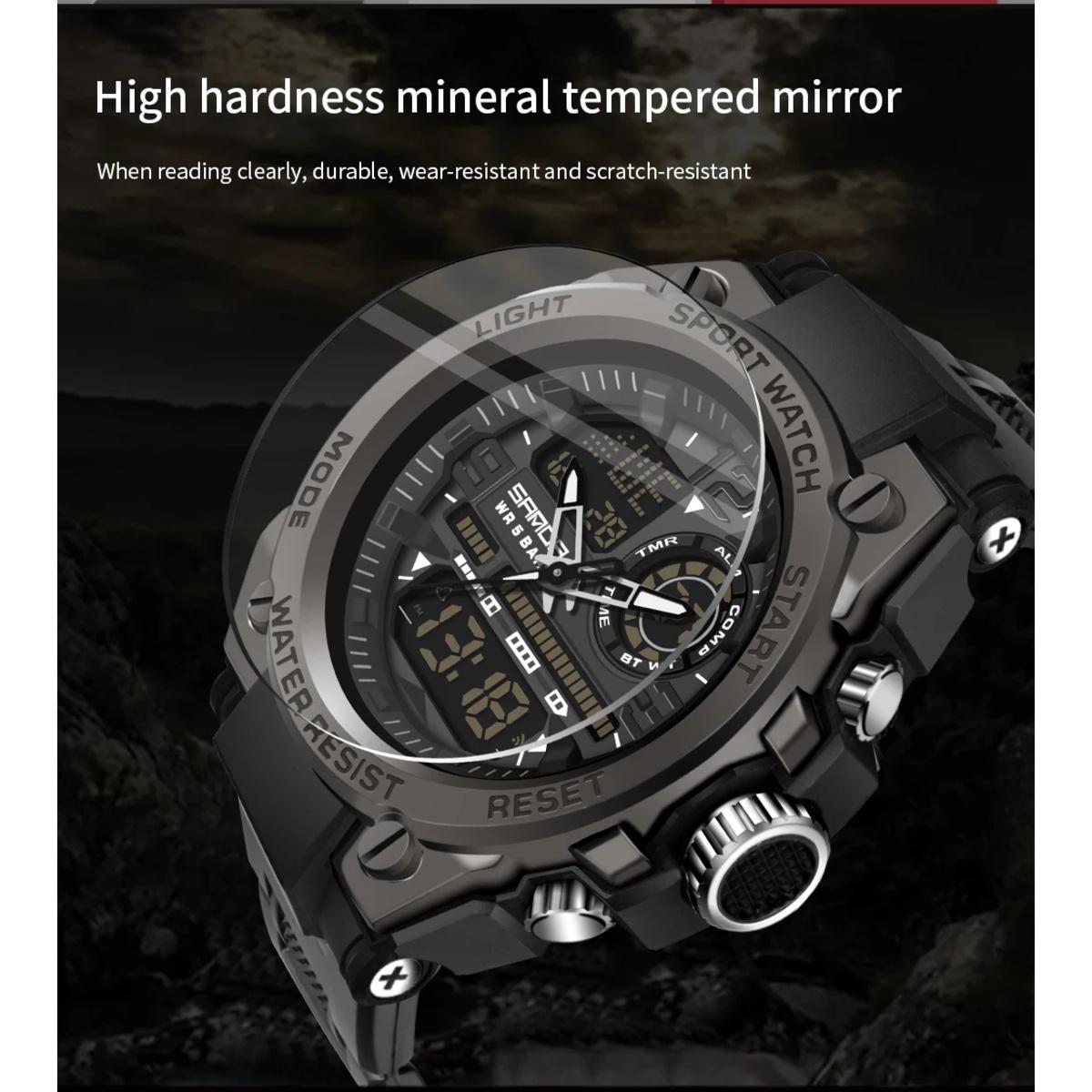 Men Sports Quartz Watches Dual Display LED Electronic Digital Wristwatches Waterproof Military Watch Relogios Masculino