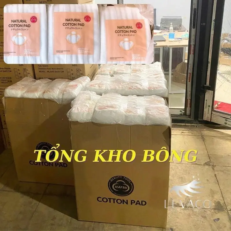 Bông Tẩy Trang Cotton Pads 222 Miếng Vuông Chăm Sóc Da Mặt Dụng Cụ Làm Đẹp-BTT04 LEVALASO 3