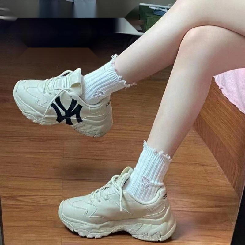Giày Chạy Bộ, Phong Cách Cổ Điển In Logo Lớn NY Yankees, Dành Cho Nam Và Nữ, Đế Cao, Dad Shoes Sneaker Sport 0