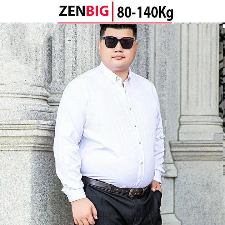 Áo sơ mi nam big size ZENBig dành cho người mâp người béo từ 80-140kg (3xl-8xl) Menswear Nhung Shirt Đen Cổ Tròn