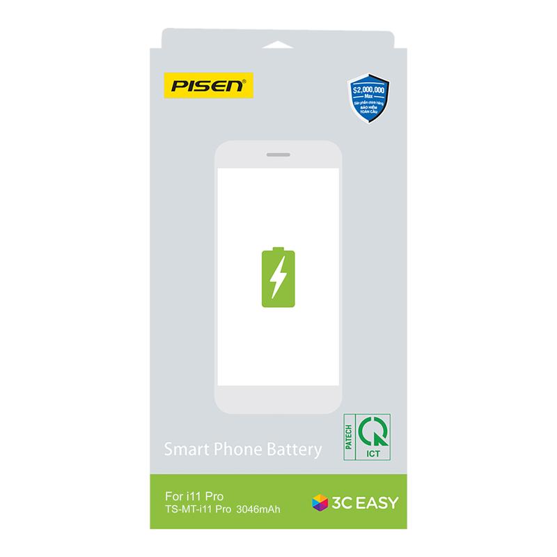 Pin Pisen thay thế cho Iphone 11 pro Dung lượng chuẩn 3046mAh bảo hành lên đến 14 tháng đổi mới