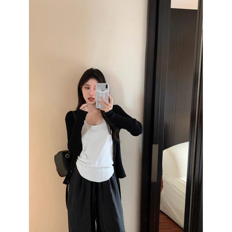 Product Introduction of Áo Cardigan Cổ Chữ V Màu Đen Ngoại Cỡ 100kg, Dành Cho Nữ, Mỏng Và Mùa Hè, Phong Cách Lười Biếng, Áo Khoác Chống Nắng, Điều Hòa Không Khí, Áo Choàng, Năm 2023 3