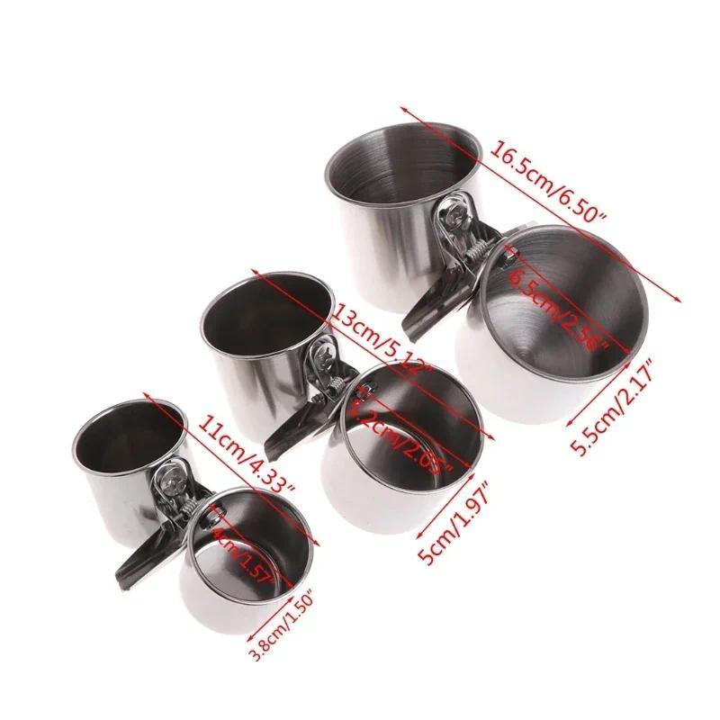 Product Introduction of 1 Set Bird Feeder Cup with Clamp Stainless Steel Double Feeding Dish Food & Water Bowl for Parrots African Greys Budgies 8