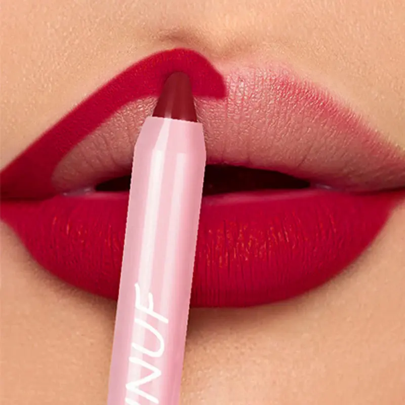 Lipstick Pencil Waterproof sexy red Matte Contour tint lipstick lasting non-stick Cup lipliner pen lip makeup cosmetic