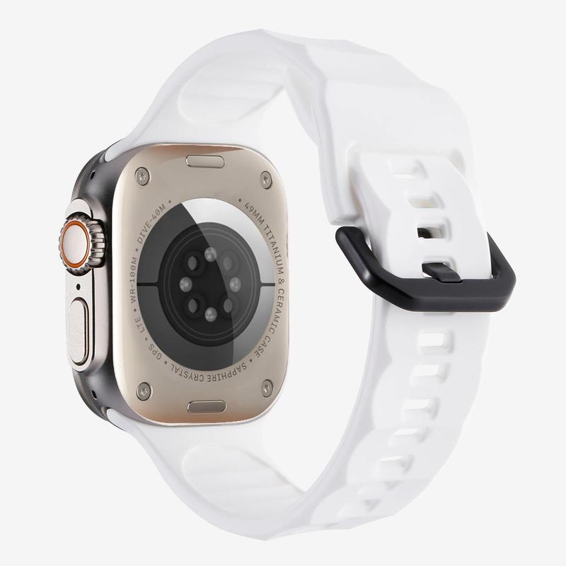 Dây đeo silicon, cho Apple Watch Ultra 2, Có sẵn trong 49mm, 45mm, 44mm, 42mm, 41mm, 38mm, 40mm, Vòng đeo tay băng, Tương thích với Dòng Iwatch 9, 8, 7, 6, 5, 4, SE, Correa Phụ Kiện Smartwatch 8