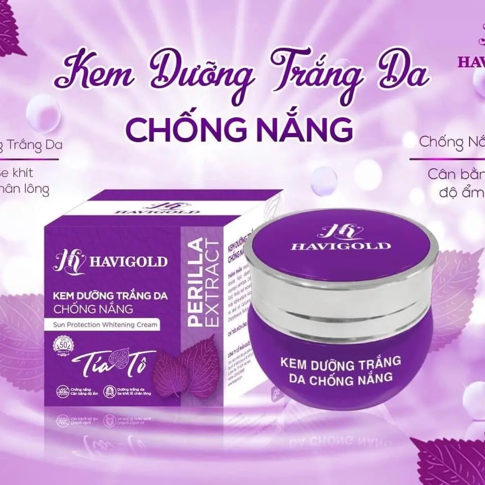 CHÍNH HÃNG - KEM DƯỠNG TRẮNG DA CHỐNG NẮNG 15gr- Tía tô- HAVIGOLD
